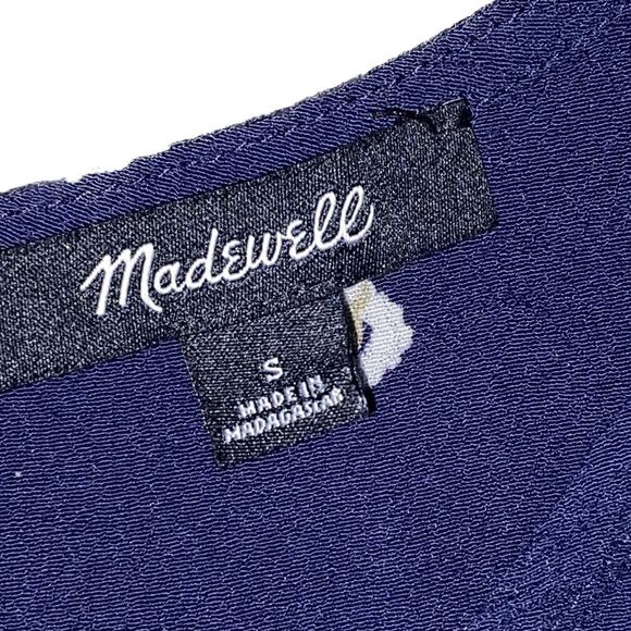 Madewell Rhyme Top in Daisy Dots Size Small Navy Blue - Picture 3 of 5